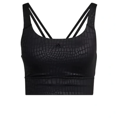 Image of adidas Women&#039;s Pwi Ms Longline Sports Bra, Black/White, S