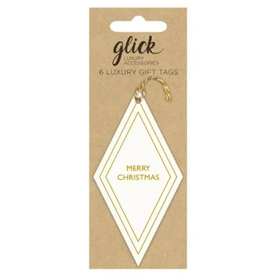 Image of Glick Christmas Tags, Gift Tags for Christmas, Merry Cream x Multipack of 6