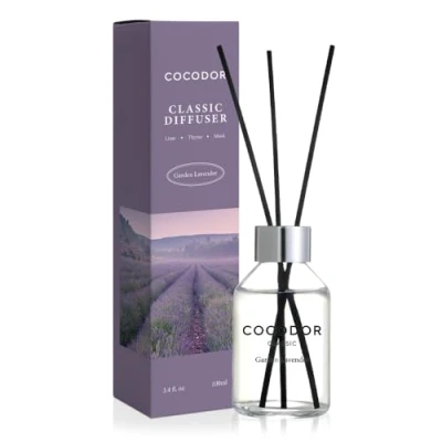 Image of COCODOR Classic Reed Diffuser/Garden Lavender/100ml/1 Pack/Scent Diffuser with Sticks Home Fragrance for Bathroom Shelf Décor