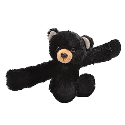 Image of Wild Republic 19555 Huggers Soft Toy Slap Bracelet, Gifts for Kids, Black Bear Plush 20 cm, 8\