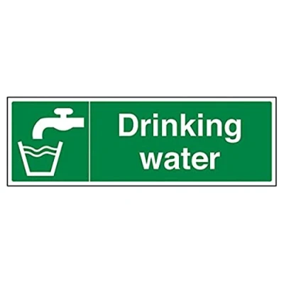 Image of V Safety Drinking Water Sign 450mm x 150mm 1mm Rigid Plastic
