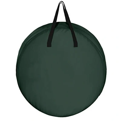 Image of QYLJZB 2PCS Round Christmas Wreaths Tree Storage Bag,Xmas Wreath Bags Oxford Material with Reinforced Handles Zipper Protects from Moisture Dust(36In)