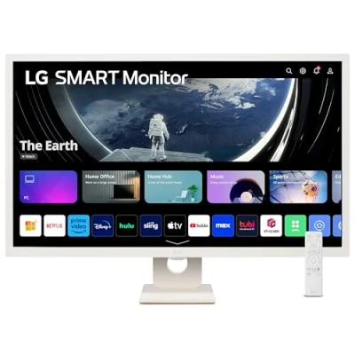 Image of LG MyView Smart Monitor 32SR50F, 32 Inch, Full HD 1080P IPS Panel, Built in Speakers, Wifi &amp; Bluetooth Connectivity, webOS TV Apps with Remote Control, White