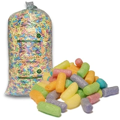 Image of Large Bags of Multi Coloured Biodegradable EcoFlo Protective Packing Peanuts Postal Mailing Void Loose Fill Packaging Filler (15 Cubic ft (1 Bag))