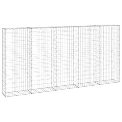 Image of vidaXL Galvanised Steel Gabion Wall 300x30x150 cm Rustproof Cage for Rocks or Gravel, Ideal Garden, Patio and Landscaping Projects