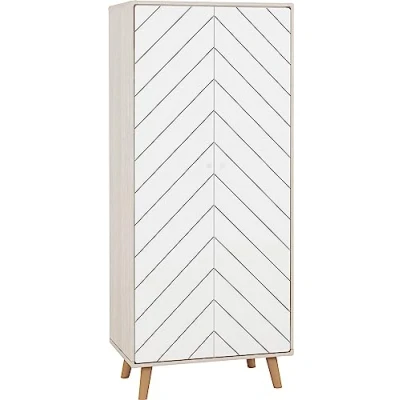 Image of Seconique Dixie 2 Door Wardrobe in Dusty Grey/White