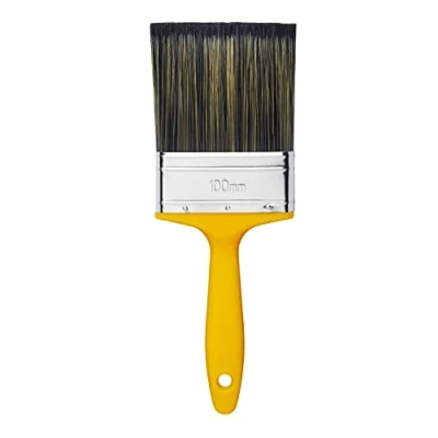 Image of ProDec PR4GY Flat Masonry Paint Brush for Rapid Application of Smooth and Textured Paints on Outdoor Walls, Brick, Breeze Block, Render, Pebbledash Other Rough Surfaces, 4&quot; 100mm,Yellow