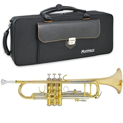 Image of Montreux Concert Series Intermediate Advanced Bb Trumpet with Premium Carry Case, 7C Mouthpiece Silver Plate Brass, 4.75 inch / 12 cm Bell, B Flat
