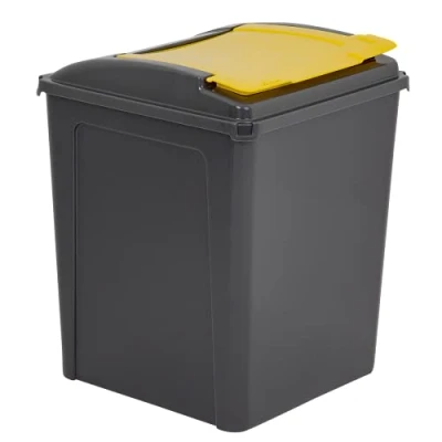 Image of 50 Litre Plastic Waste Recycle Bin with Flap Lid For Kitchen Home Office