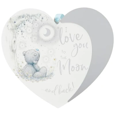 Image of Me to You Love the Moon &amp; Back Tatty Teddy Gift Plaque,Blue,grey