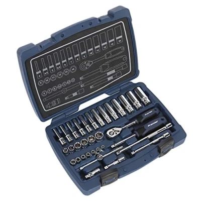 Image of Sealey Premier Socket Set 33pc 1/4&quot;Sq Drive 6pt WallDrive® Metric