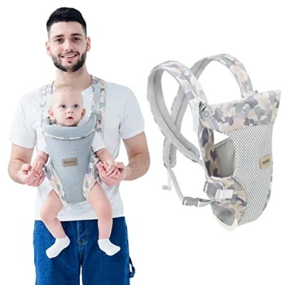 Image of Baby Carrier Sling, IULONEE Newborn Slings Breathable Infant Wrap Carriers for 3 36Months Toddler Fabric Grey