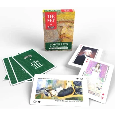Image of LINGO The MET Collection of Portraits Playing and Educational Cards Art Flash with Key Trivia Metropolitan Museum Made in USA Cards52 Deck