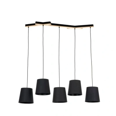 Image of Lucande Thamila hanging light, black, oak