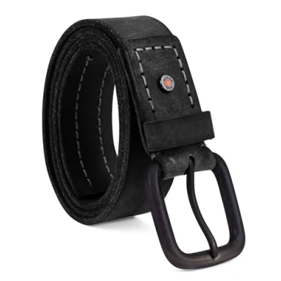 Image of Timberland PRO Men&#039;s Big and Tall 40mm Workwear Leather Belt, Black/Double Stitch, 44