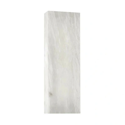 Image of Central Park Small Wall Sconce Polished Nickel, Spanish Alabaster