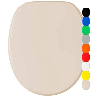 Image of Sanilo Soft Close Toilet Seat, Wide Choice of Monochrome Seats, Stable Hinges, Easy to Mount (Beige)