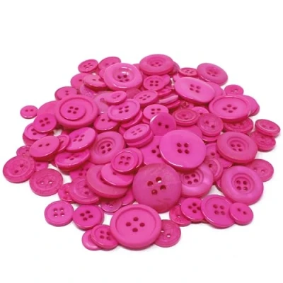 Image of Special Touches 100 Gram Bag of Mix Acrylic &amp; Resin Buttons For Cardmaking Embellishments (Fuschia)