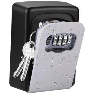 Image of Key Safe Wall Mounted, Lock Box Outdoor with 4 Digit Combination, Heavy Duty Waterproof Cabinet for Home Outside Garage School Elderly Parents Spare House Storage