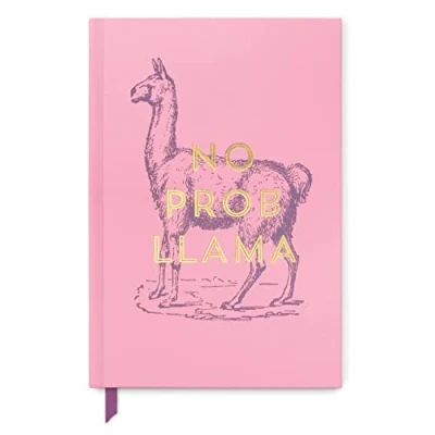 Image of DesignWorks Ink Soft Touch Hardcover Funny Journal Notebook with 240 Lined Pages for Work, Writing, Journaling Vintage Sass No Prob Llama, 14,6 x 21,6