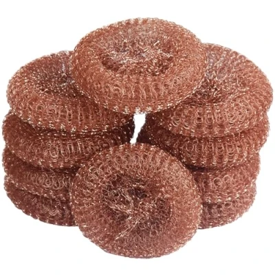 Image of Scrubber Scourer Premium Kitchen Cleaner Heavy Duty Tough Cleaning Outdoor Furniture Garage Cookwares Grill Racks (Copper Mesh)