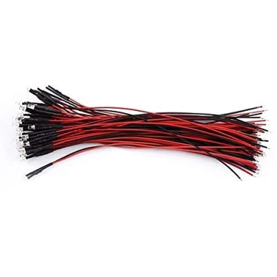 Image of 50pcs LED Diodes Light Pre Wired DC 9 12V Emitting Diode Lamp Bulb for Car Boat DIY Toys Manual Model and Parties (3mm Red)