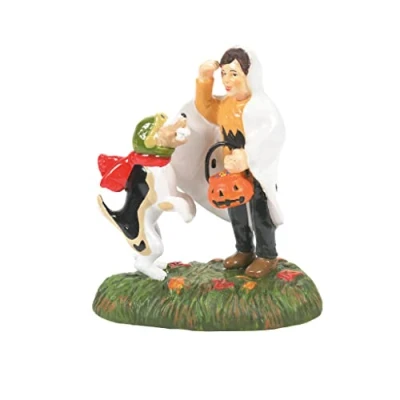 Image of Department 56 Snow Village Halloween Accessories Peanuts Snoopy&#039;s Treat No Tricks Figurine, 3.2 Inch, Multicolor