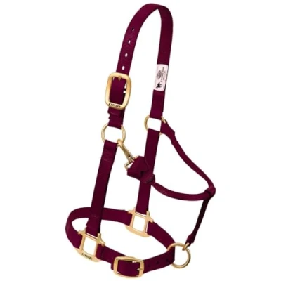 Image of Weaver Leather Original Adjustable Chin and Throat Snap Halter L. Burgandy