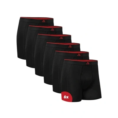 Image of DANISH ENDURANCE Men&#039;s Bamboo Boxers Soft, Comfortable, Breathable Underwear, Tagless, With or without fly, 6 Pack, Large Black
