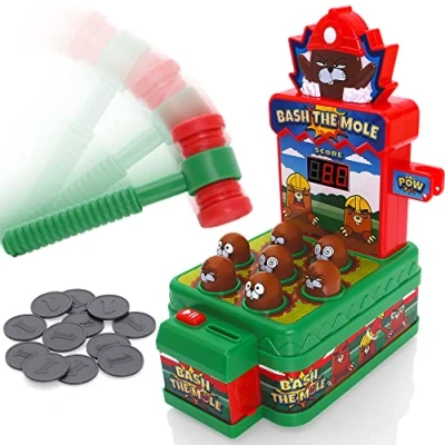 Image of Tevo Whack Game With Hammer A Mole Bashing For Kids Electronic Board Games Toys 3,4,5,6 Year Old Boys &amp; Girls Classic Arcade Age 3 Plus FREE Batteries Included