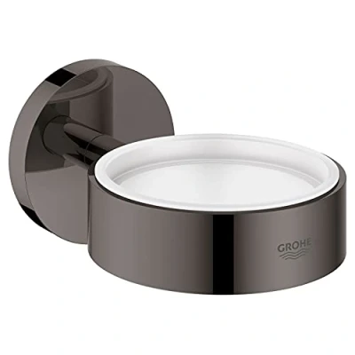 Image of GROHE Essentials New Glass/Soap Dish Holder Hard Graphite 40369A01