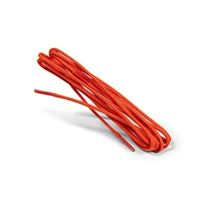 Image of Kaps Waxed Round Thin Laces, 2 mm Quality 100% Cotton Shoe Laces for Casual and Fashion Footwear, Trendy Colours, Made in Europe, 1 pair (90 cm 36 inch 5 to 6 eyelet pairs / 98 Orange)