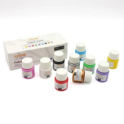 Image of Artme Fabric Paint Set 10 Colours 20ml x10 Wash Safe