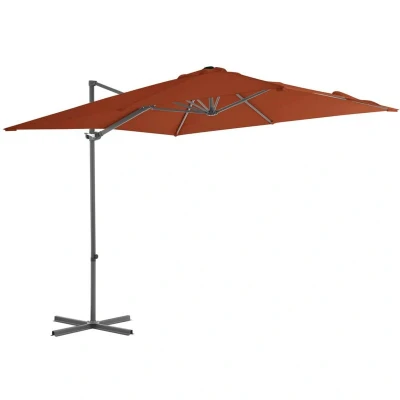 Image of vidaXL Cantilever Garden Parasol with Steel Pole Terracotta 250x250 cm