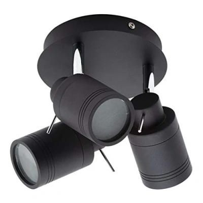 Image of LITECRAFT Spotlight Plate Bathroom IP44 Rated Fitting Matte Black