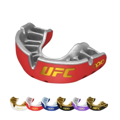 Image of OPRO Gold Level UFC Mouthguard, Adults and Kids Sports Mouth Guard, Featuring Revolutionary Fitting Technology for Lacrosse, Boxing, MMA, Martial Arts, BJJ All Contact (Red, Youth)