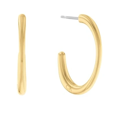 Image of Calvin Klein Women&#039;s PLAYFUL ORGANIC SHAPES Collection Hoop Earrings Yellow gold 35000347