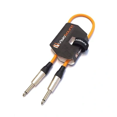 Image of VisioSound Guitar Lead 6.35mm Mono Jack to Jack/Instrument Cable/Patch / 6 Colours (0.5m, Orange)