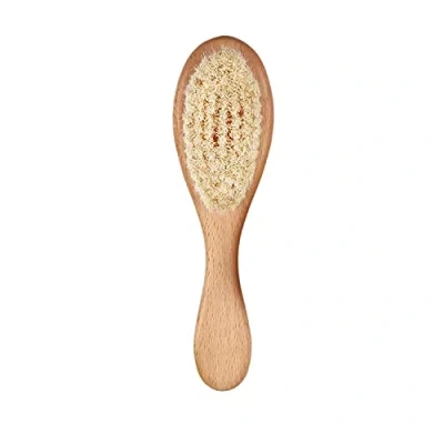 Image of Baby Hair Brush with Wooden Handle and Super Soft Goat Bristles for Newborns &amp; Toddlers,Brown