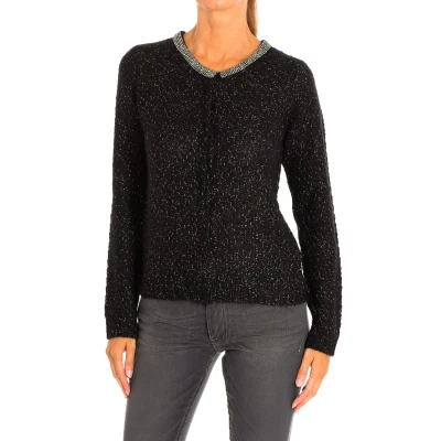 Image of Le Temps Des Cerise Womenss long sleeved knitted sweater FSTRASSY00000ML172 Black Size Small