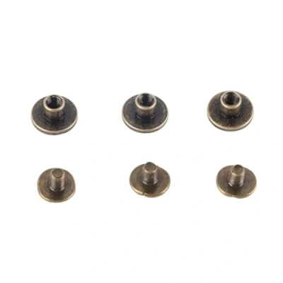 Image of Hilitand 20 Pcs Flat Head Rivets, Brass Leather Cap Rivet, Craft Rivets Set Accessory(5mm)