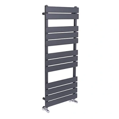 Image of Warmehaus Flat Panel Heated Towel Rail Grey Anthracite Bathroom Ladder Radiator Warmer 1200 x 500mm