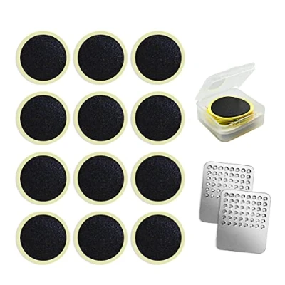 Image of LICQIC Bicycle Tyre Repair Kit, Self Adhesive Bike Puncture Patches, Cycle Kit with Metal Rasps, for Road, Mountain or Commuter Bikes