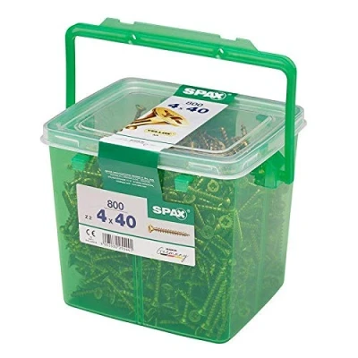 Image of Spax 4mm x 40mm Yellow Coated Pozi Screws, Tub of 800