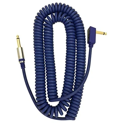 Image of Vox VCC090BL 9m Vintage Coiled Cable with Mesh Carry Bag Blue