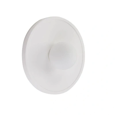 Image of Lindby wall light Nielson, white, plaster, Ø 28 cm