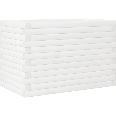 Image of vidaXL Garden Planter White 70x40x46 cm Solid Wood Pine