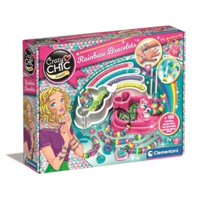 Image of Clementoni Crazy Chic Trendy Bracelets: Craft Set for Making Jewellery, Easy To Use, Inspiring Creativiity (7+ Years)