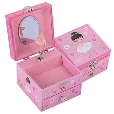 Image of TAOPU Girl&#039;s Musical Jewelry Box with Spinning Cute Ballerina Girl Music Jewel Storage Case for Girls