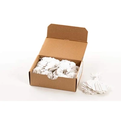 Image of HERMA Hanging Tags with White Thread, 1000 Pieces, 25 x 38 mm, Thread Length approx. 8 cm, Large Cardboard Price Tags, Marking Labels, Writable